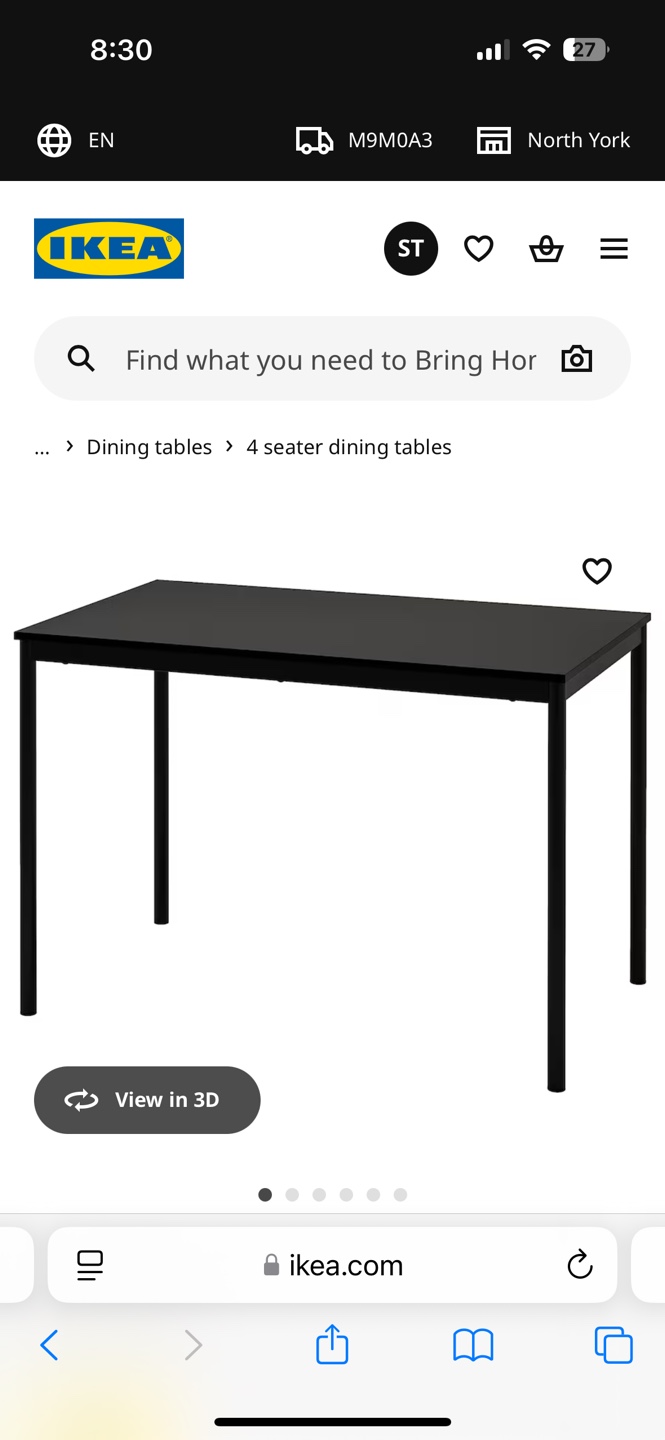 IKEA Black Dining Table