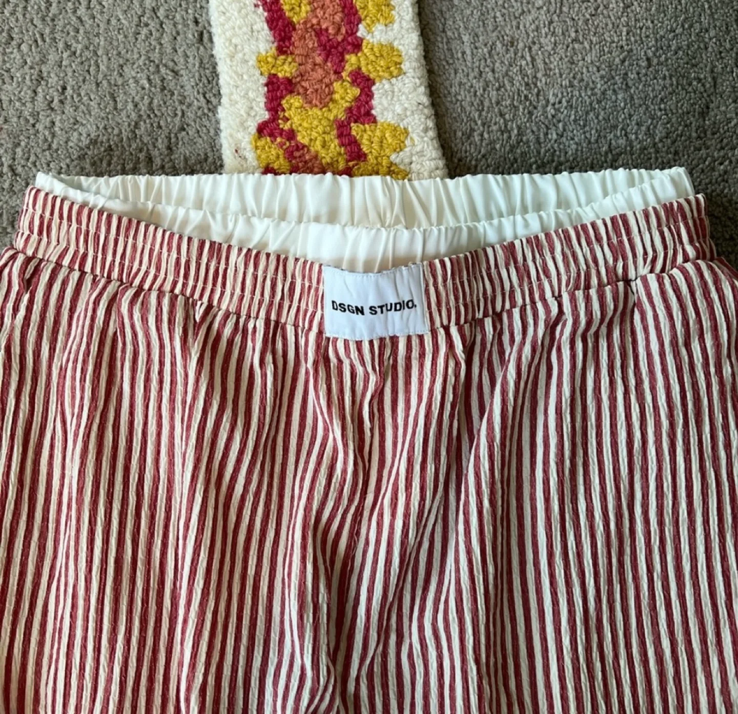 Red and White Striped Wide Leg Pants image indicator(2)