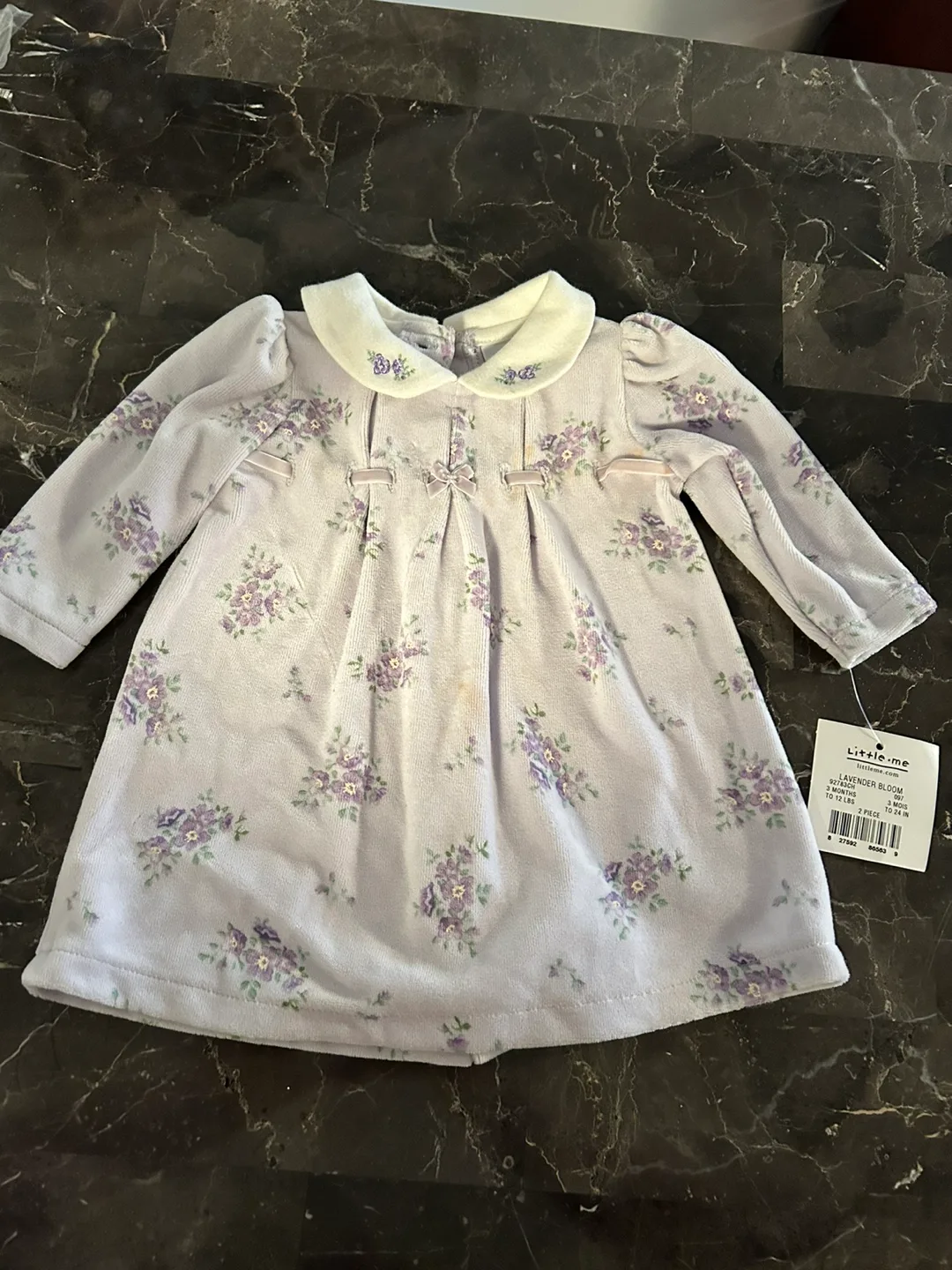 Little Me 3 Month Baby Girl Dress and Tights Set image indicator(2)