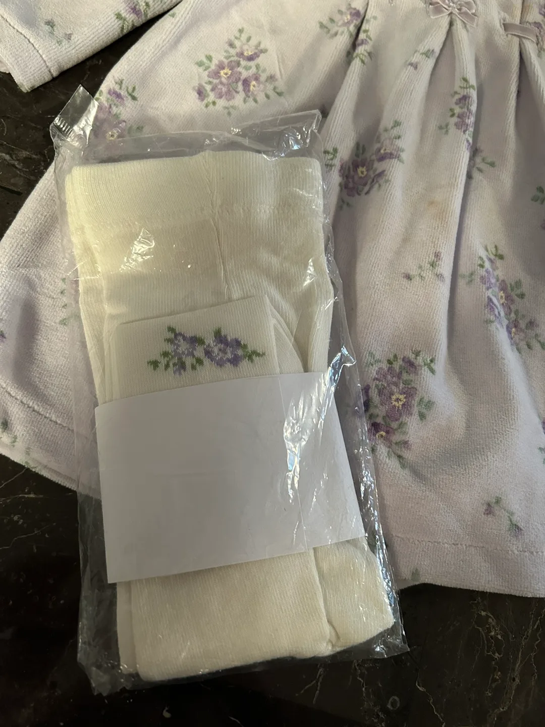 Little Me 3 Month Baby Girl Dress and Tights Set image indicator(4)