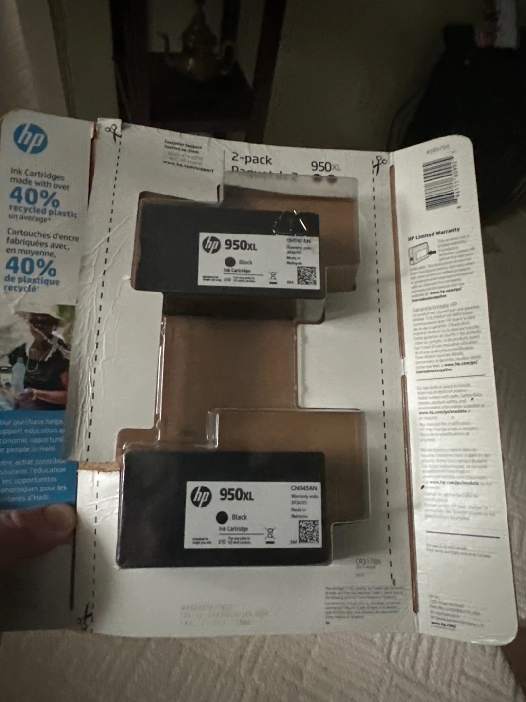 HP 950XL Black Ink Cartridges - 2-Pack image indicator(2)