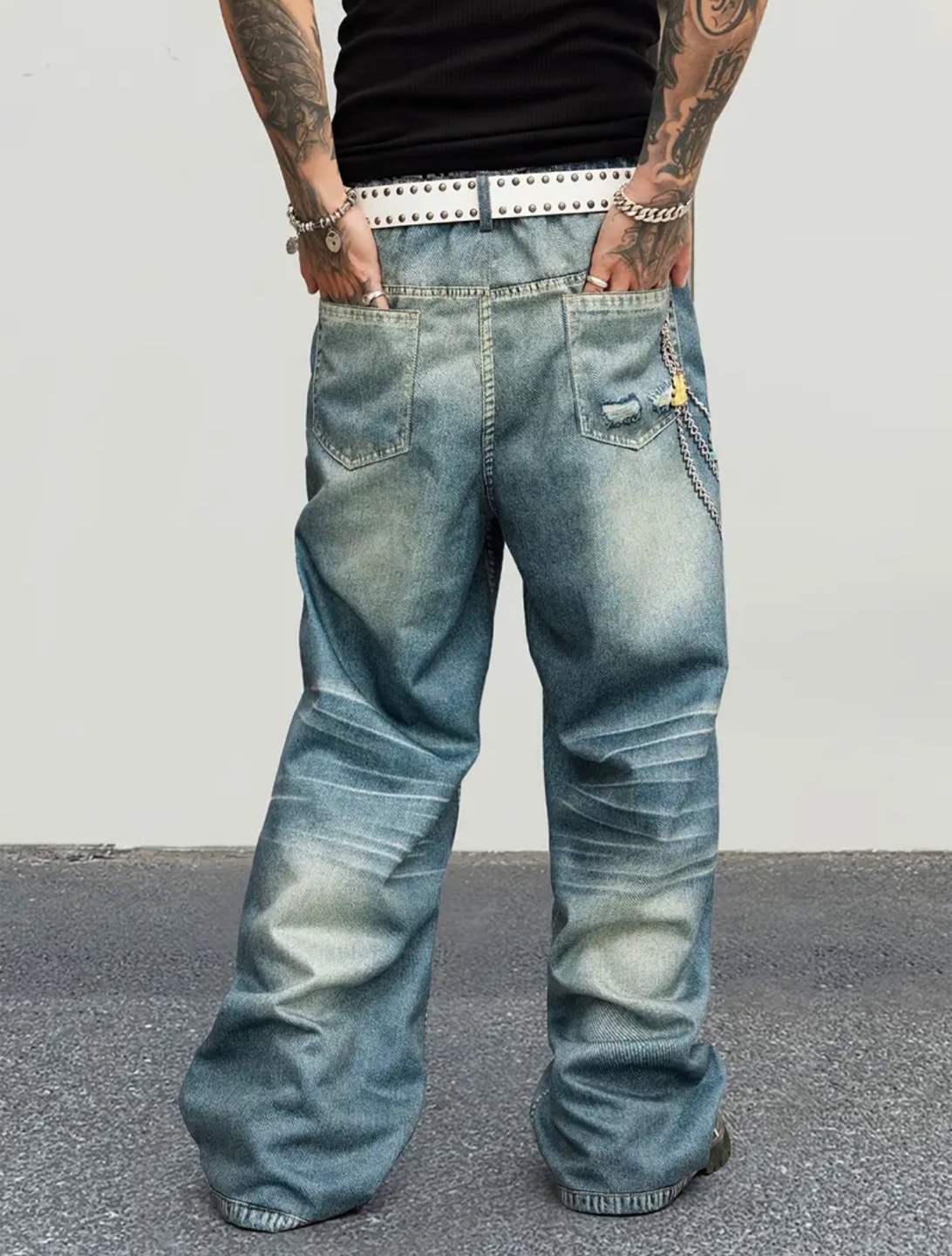 Graphic men Denim baggy  Jeans - photo 2