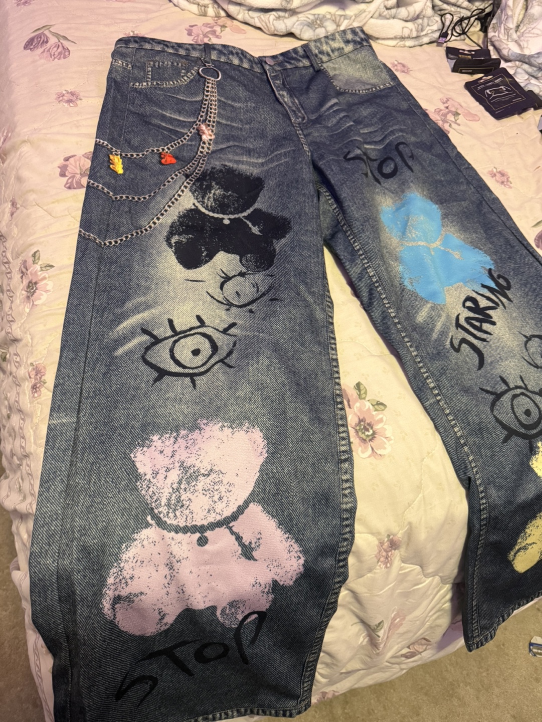 Graphic men Denim baggy  Jeans - photo 3