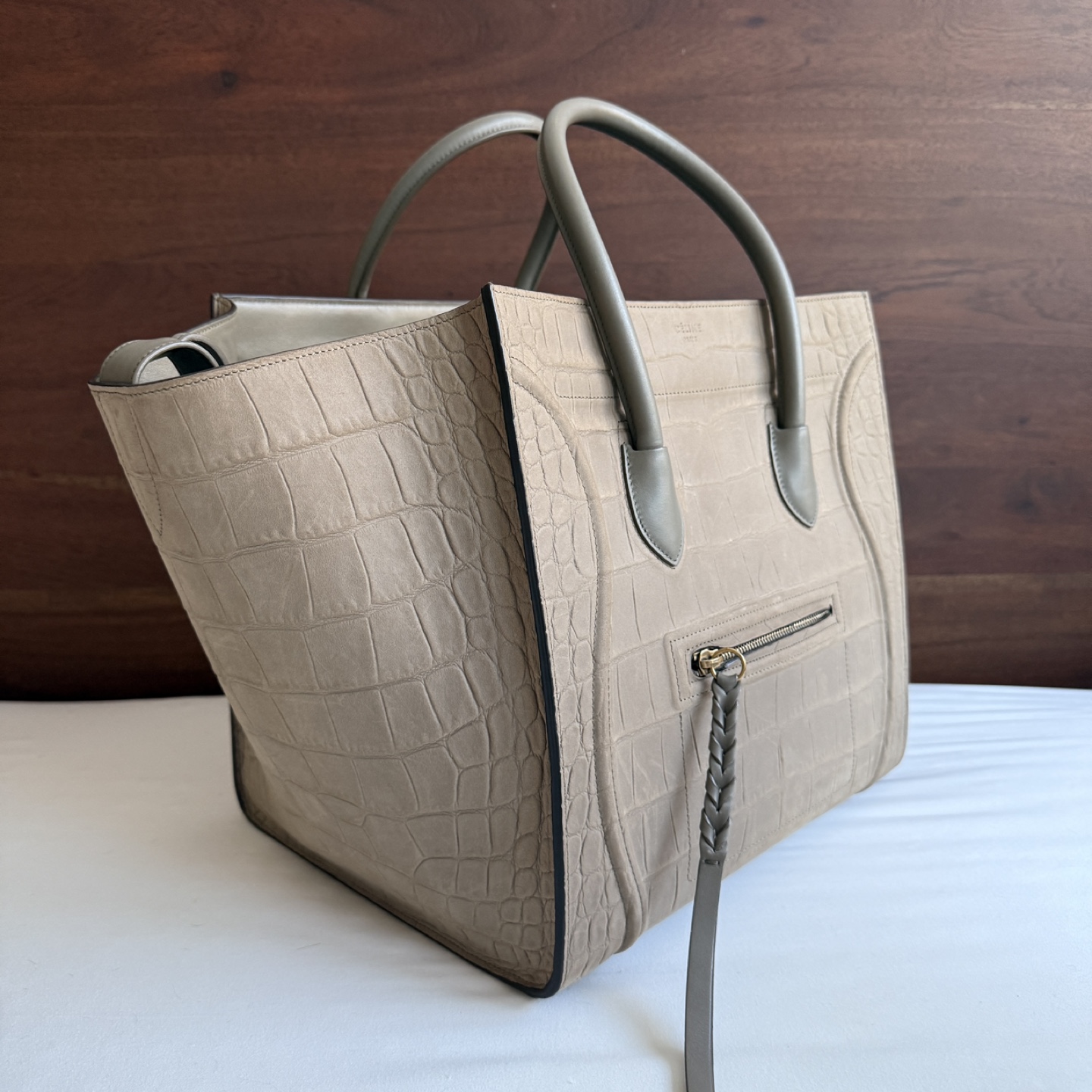 Celine Phantom Luggage Croc Embossed Nubuck, Authenticated - photo 3