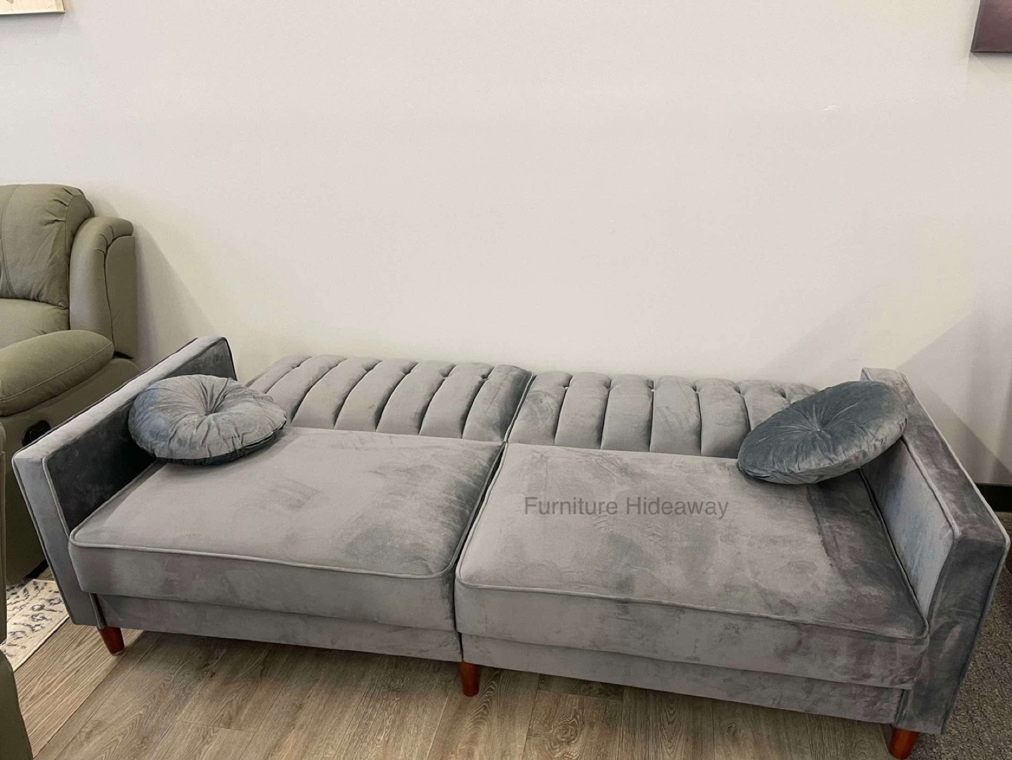 Grey Velvet Futon Couch ✨New Arrival✨ - photo 3