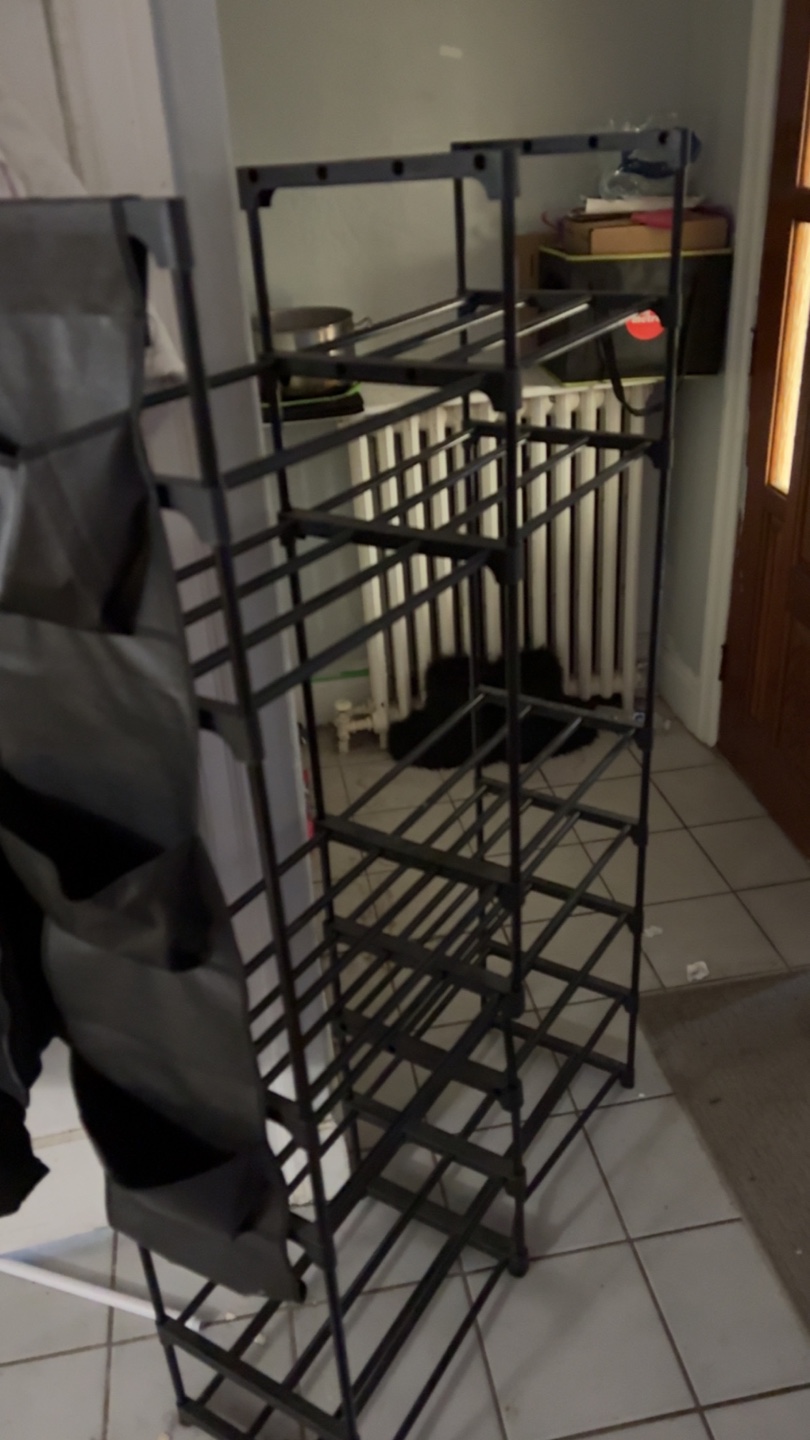 Free first come first serve Black Metal Shoe Rack