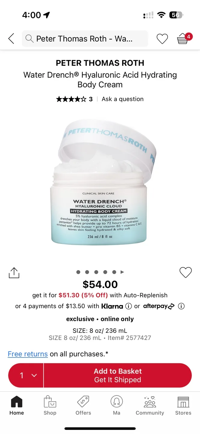 Peter Thomas Roth Water Drench Hyaluronic Body Cream image indicator(4)