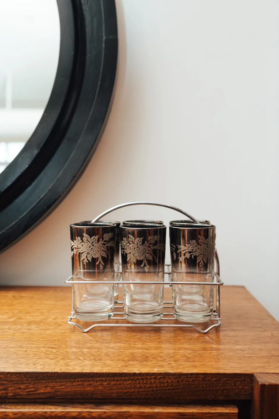 MCM Etched Smoked Glass Highball Set 🤎 image indicator(3)