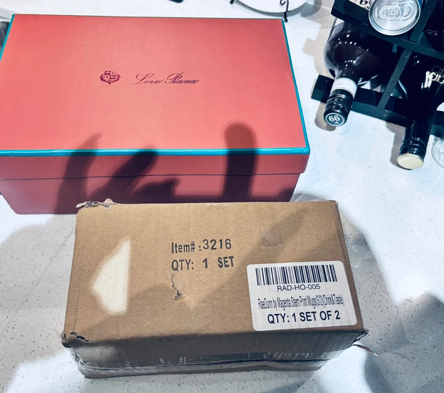 🍎 NEW in box! RAE DUNN Set of 2 Stem Print Mugs FREE Tea/Coffee image indicator(3)