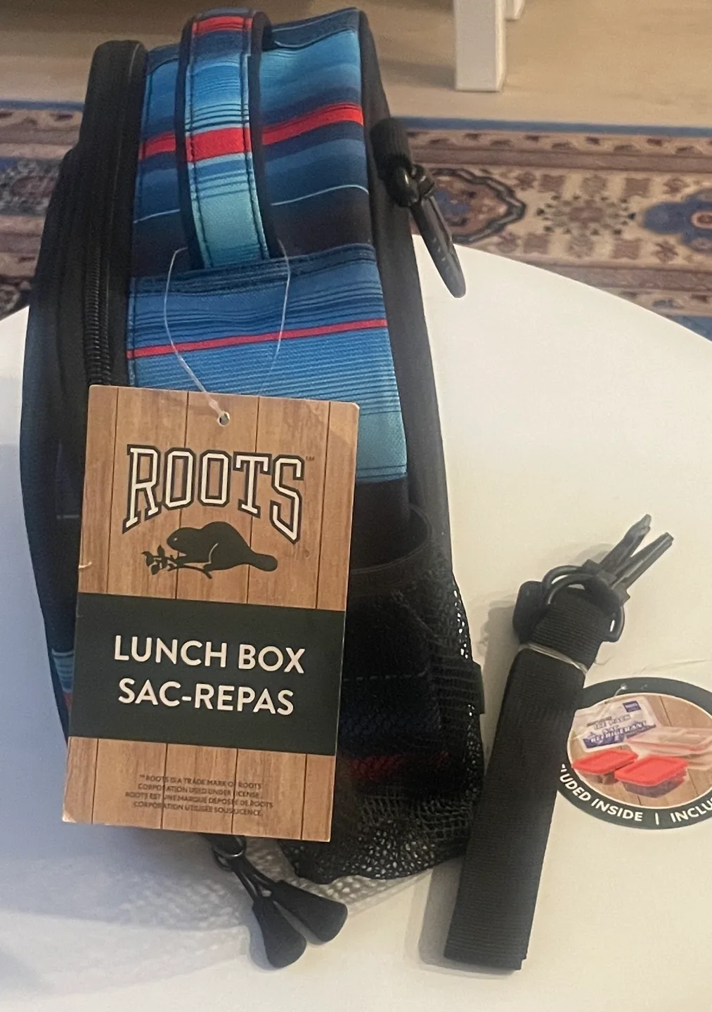 Roots Lunch Box - Blue and Red Stripe image indicator(4)