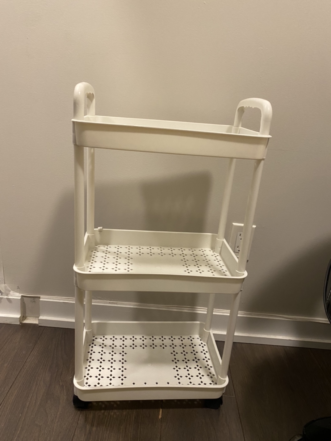White 3-Tier Rolling Cart