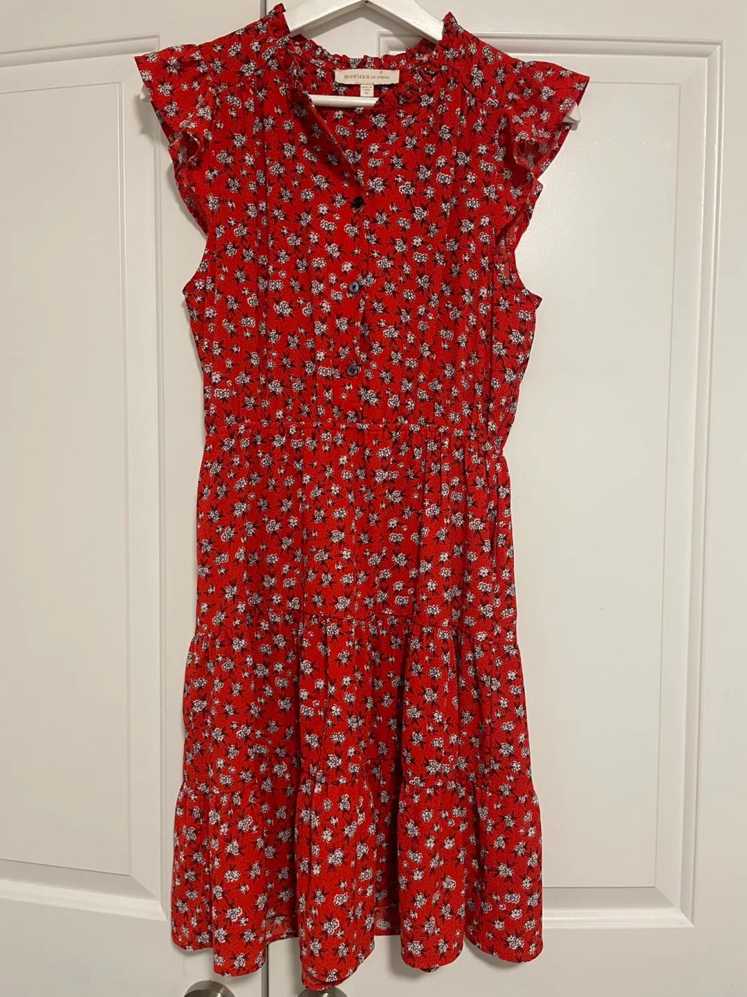 Red Floral Mini Dress size M thumbnail