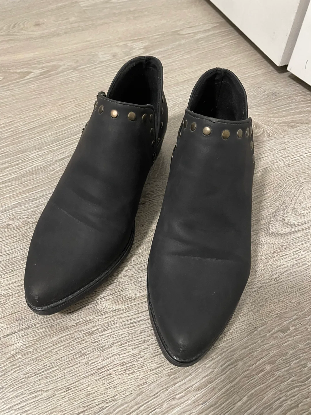 Black leather Ankle Boots size 8 thumbnail