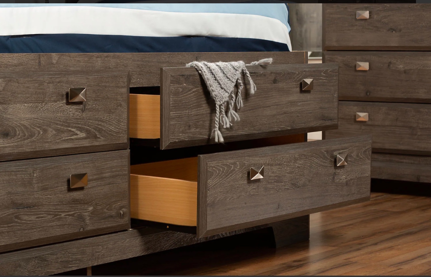 12-Drawer Platform Bed with dresser and 1 nightstand - photo 4