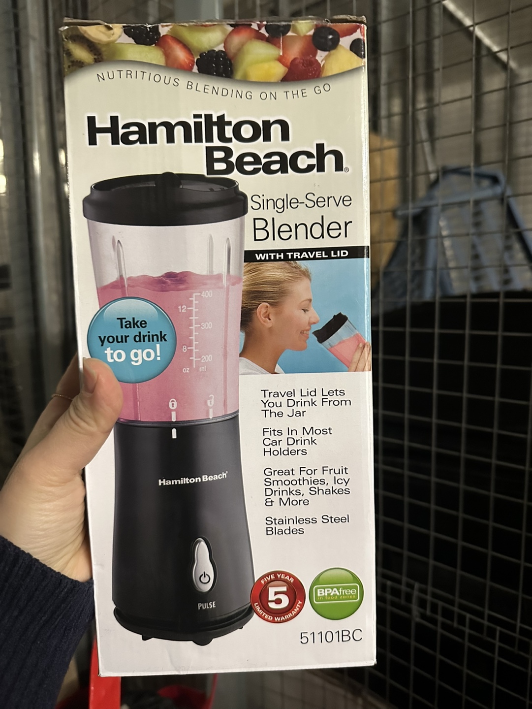 Hamilton Beach Single-Serve Blender with Travel Lid