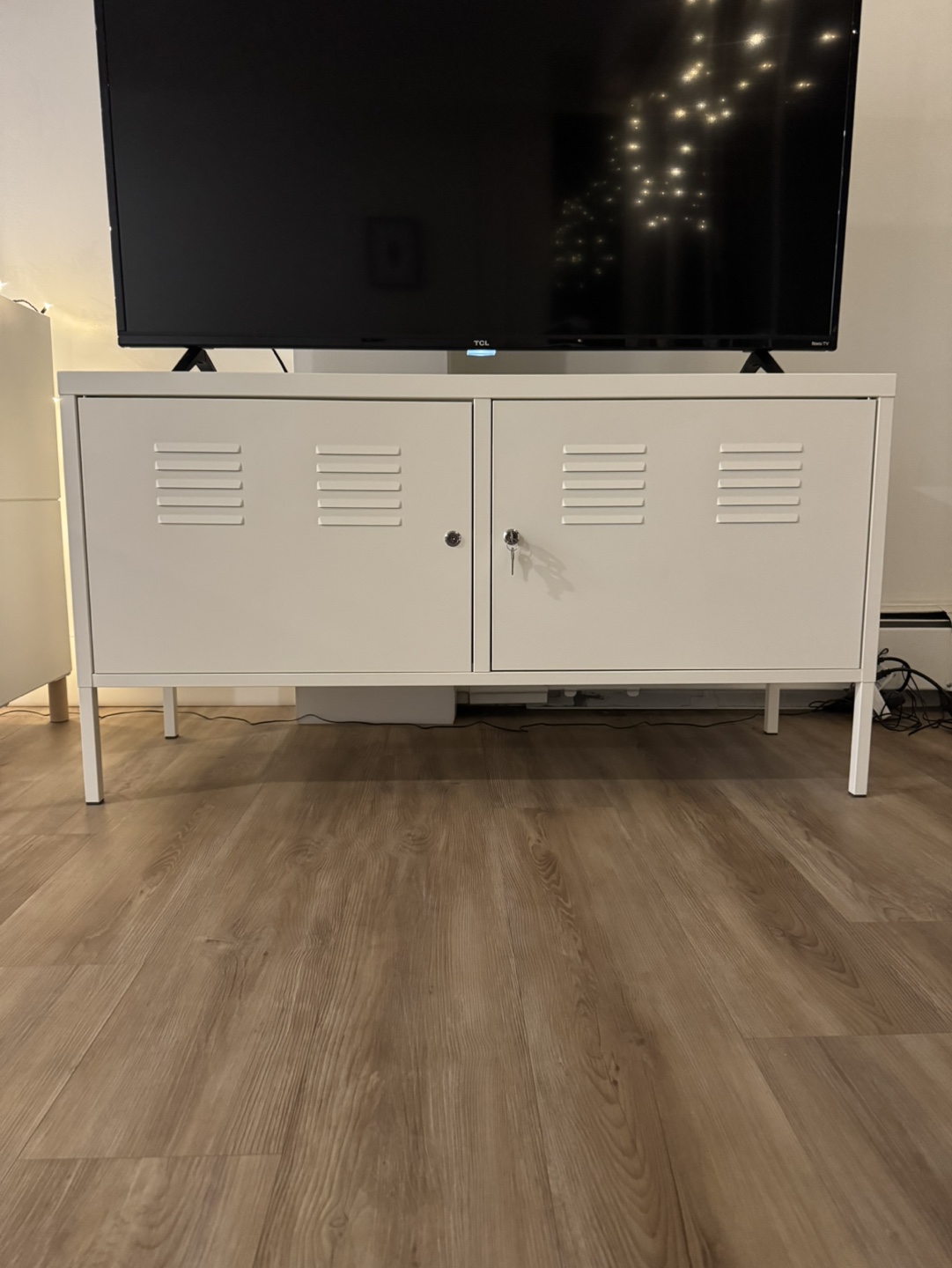 IKEA White Metal Cabinet with Doors