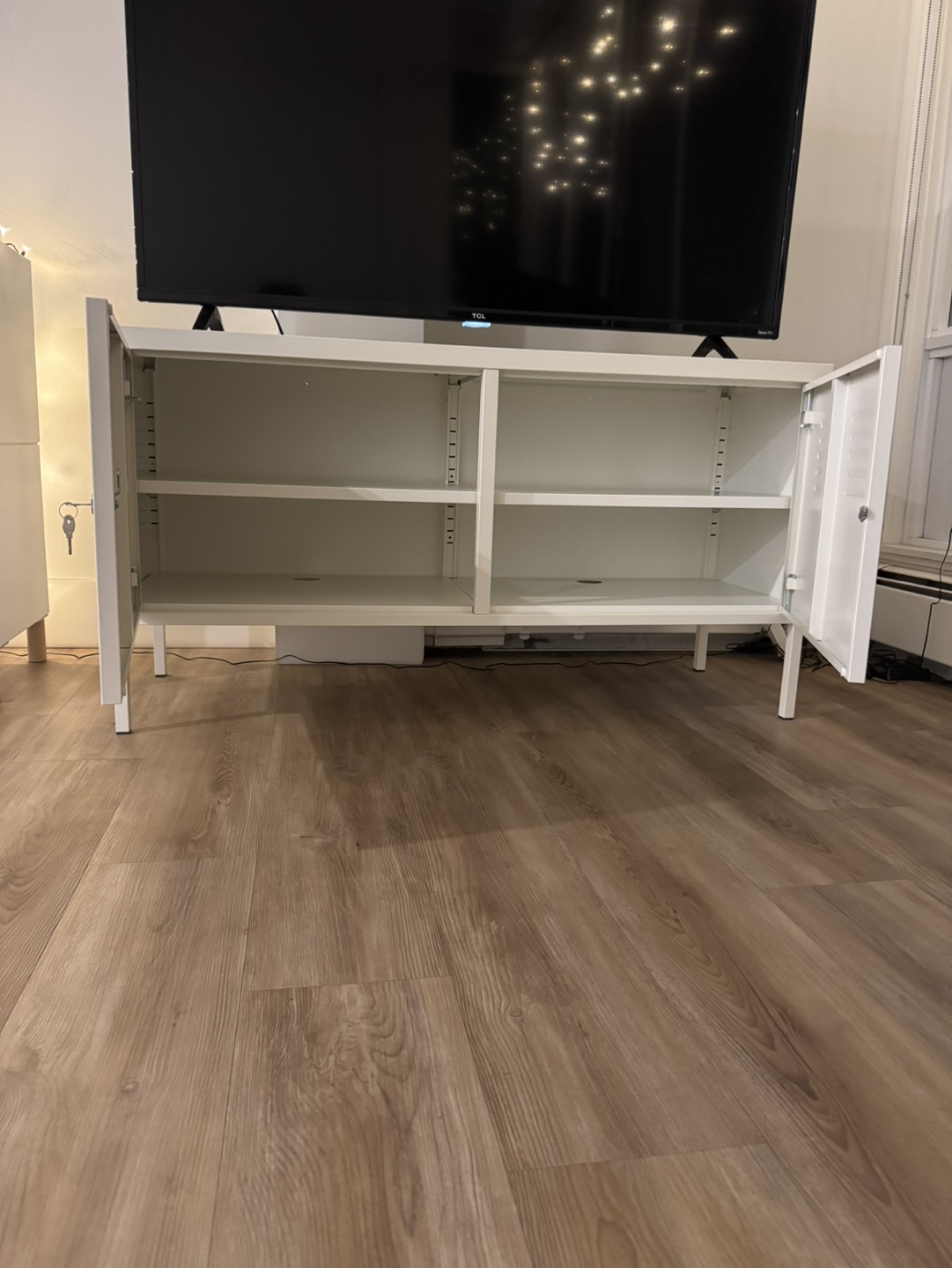 IKEA White Metal Cabinet with Doors - photo 2