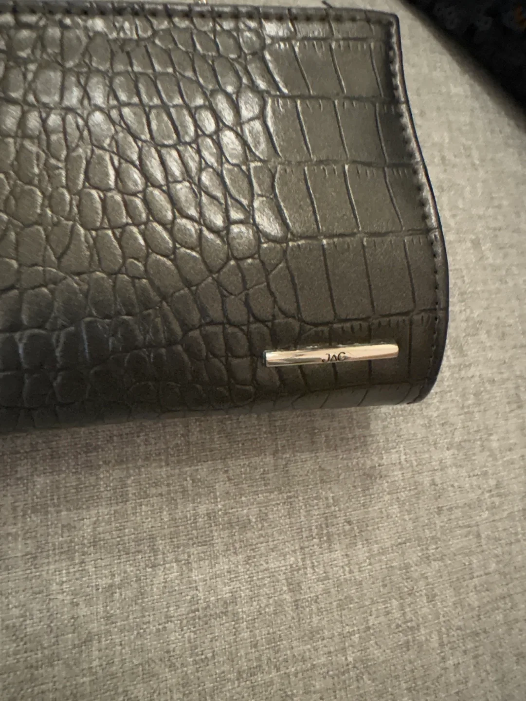 #thrifty picks Black Crocodile Embossed Clutch image indicator(4)