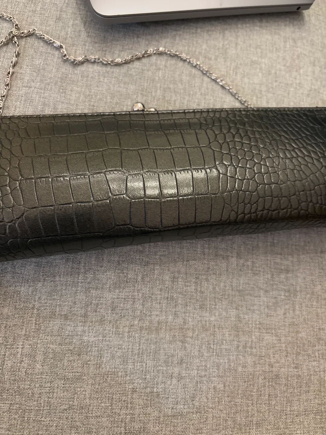 #thrifty picks Black Crocodile Embossed Clutch image indicator(2)