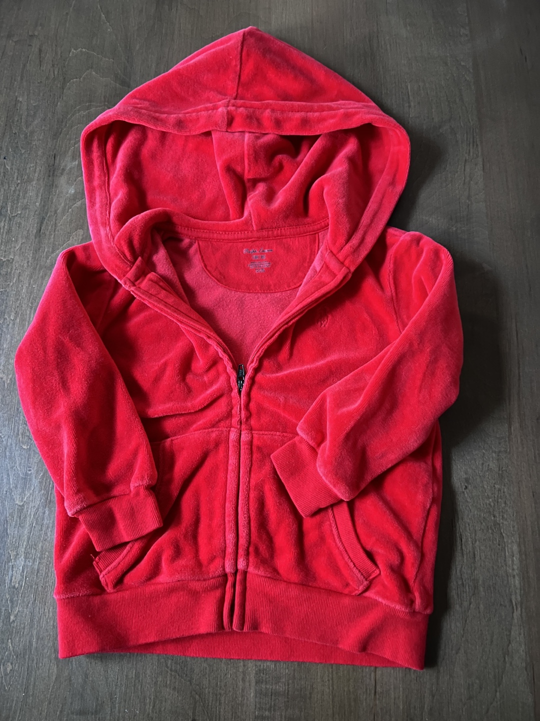 Baby Red Velour Tracksuit - photo 2