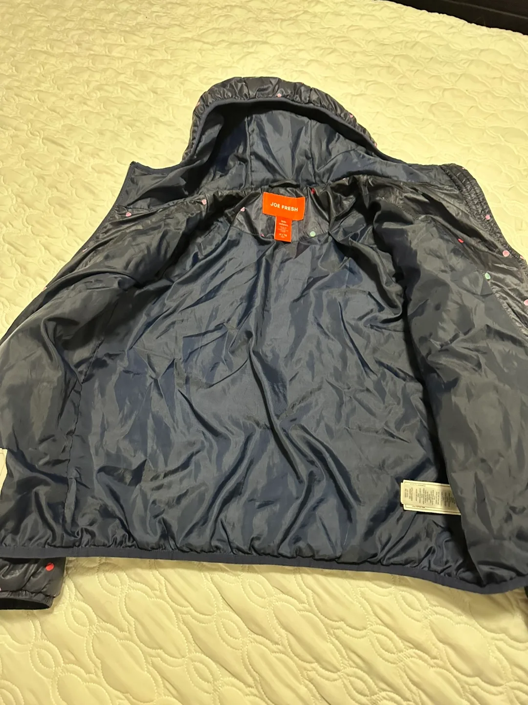 Joe Fresh Kids' Navy Blue Polka Dot Puffer Jacket Size XL/10 image indicator(3)