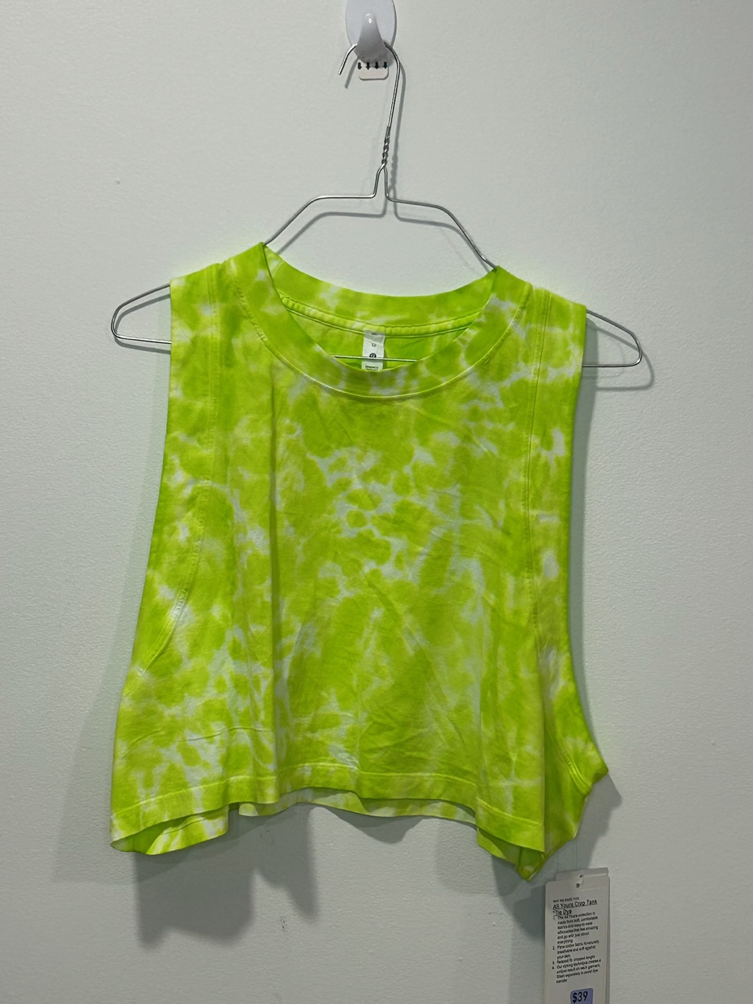 Lululemon All Yours Crop Tank Tie Dye Size 12 NWT