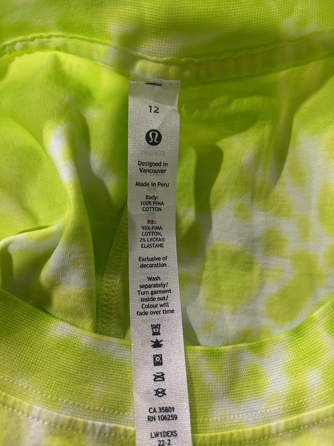 Lululemon All Yours Crop Tank Tie Dye Size 12 NWT - photo 3
