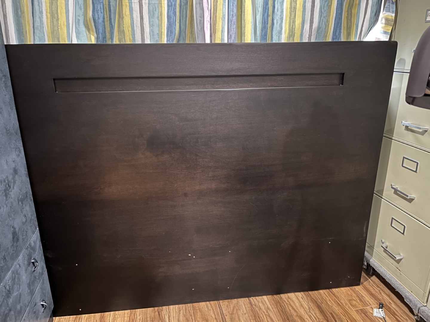 Dark Brown Wooden Headboard Queen size - photo 2