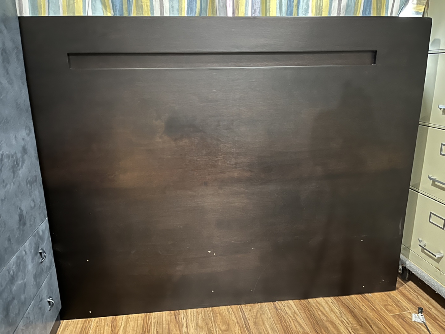 Dark Brown Wooden Headboard Queen size