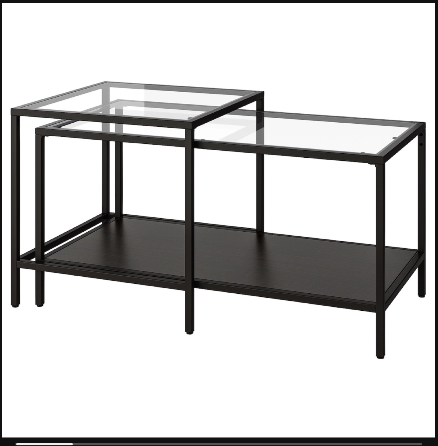 Glass Top Coffee Table with Shelf