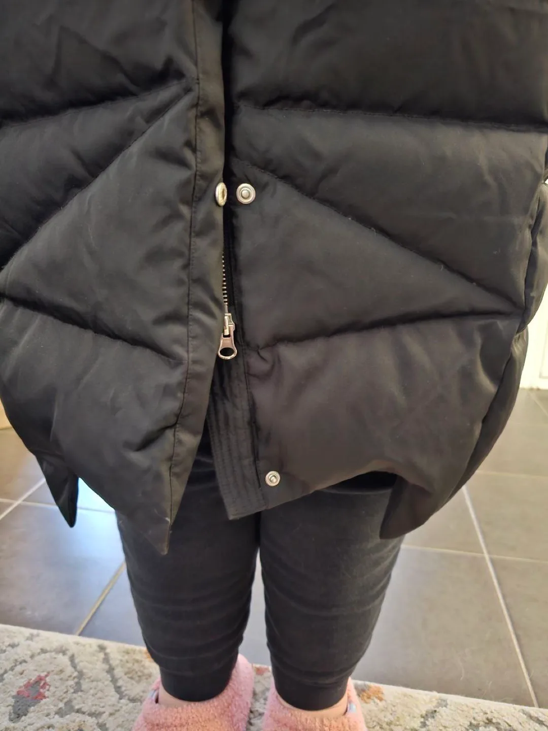 Women's Long Black Puffer Jacket with Hood image indicator(5)