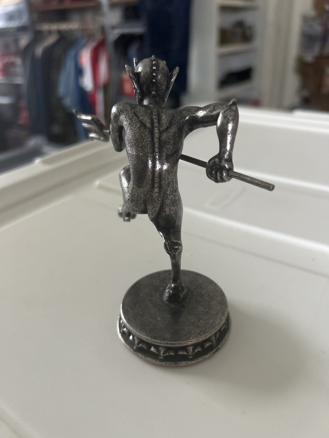 Devil with Pitchfork Pewter Statue - photo 2