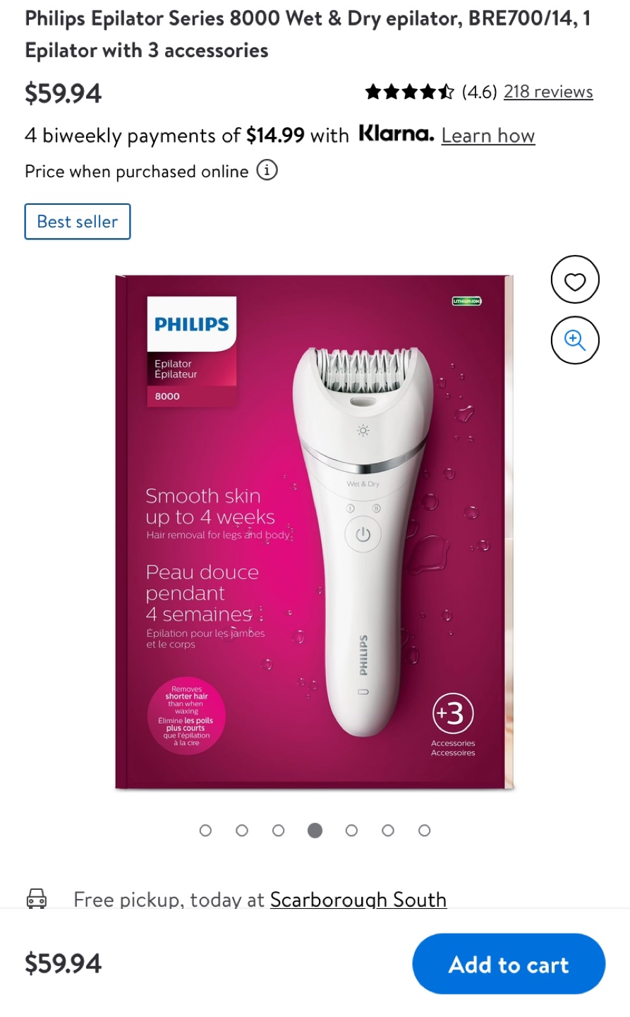 Philips Epilator 8000 BRE700 - Wet & Dry Epilator