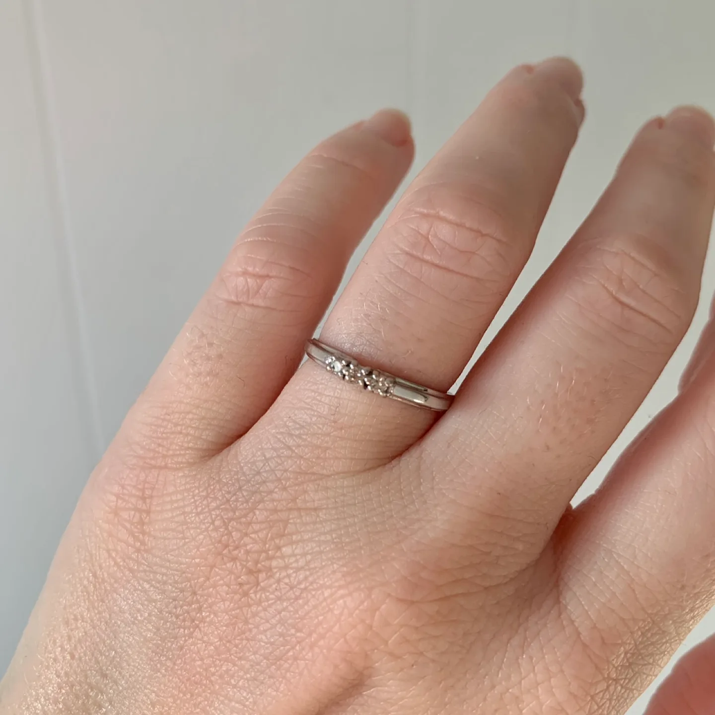 Delicate Three-Stone Gold Plated Ring image indicator(2)