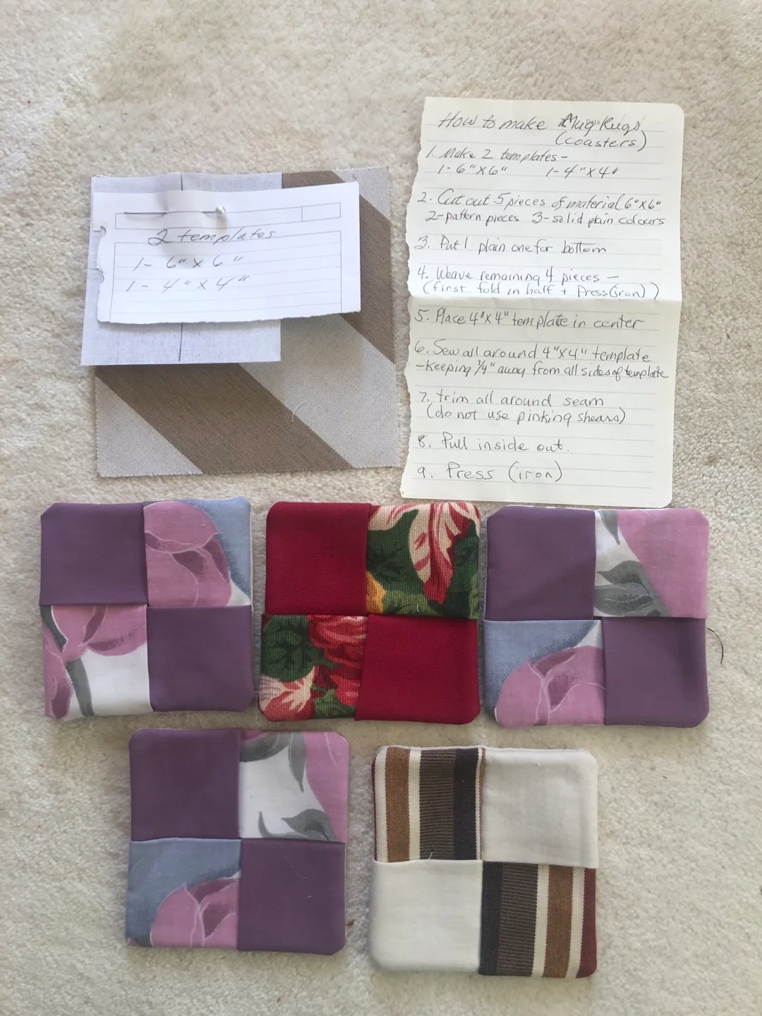 How to make Mug Rugs(Coasters) image indicator(3)