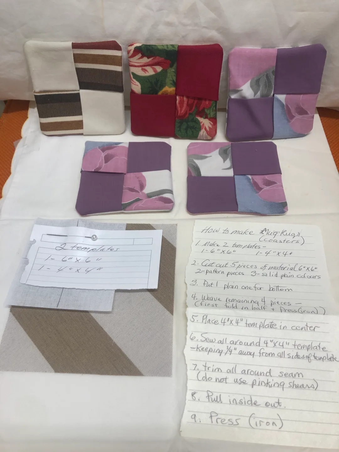 How to make Mug Rugs(Coasters) image indicator(4)