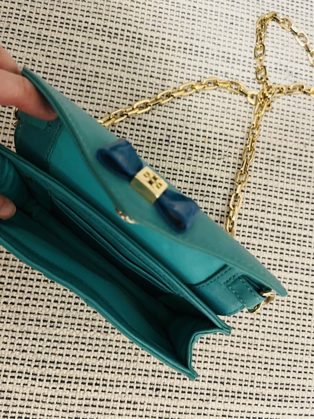 Tory Burch Teal Leather Crossbody Clutch - photo 2