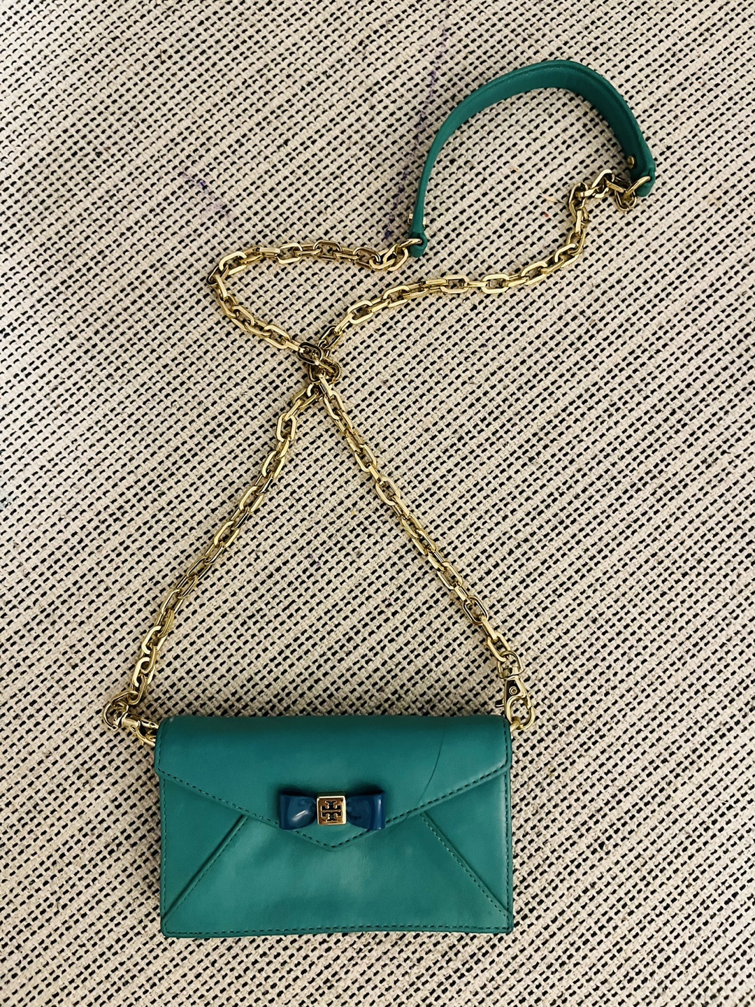 Tory Burch Teal Leather Crossbody Clutch - photo 4