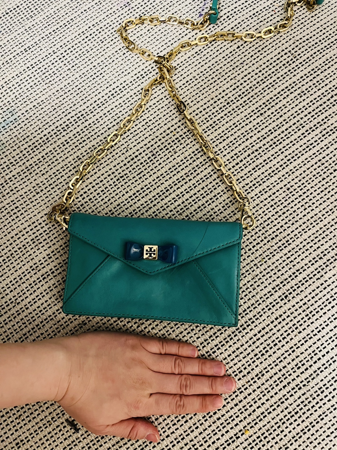 Tory Burch Teal Leather Crossbody Clutch - photo 3