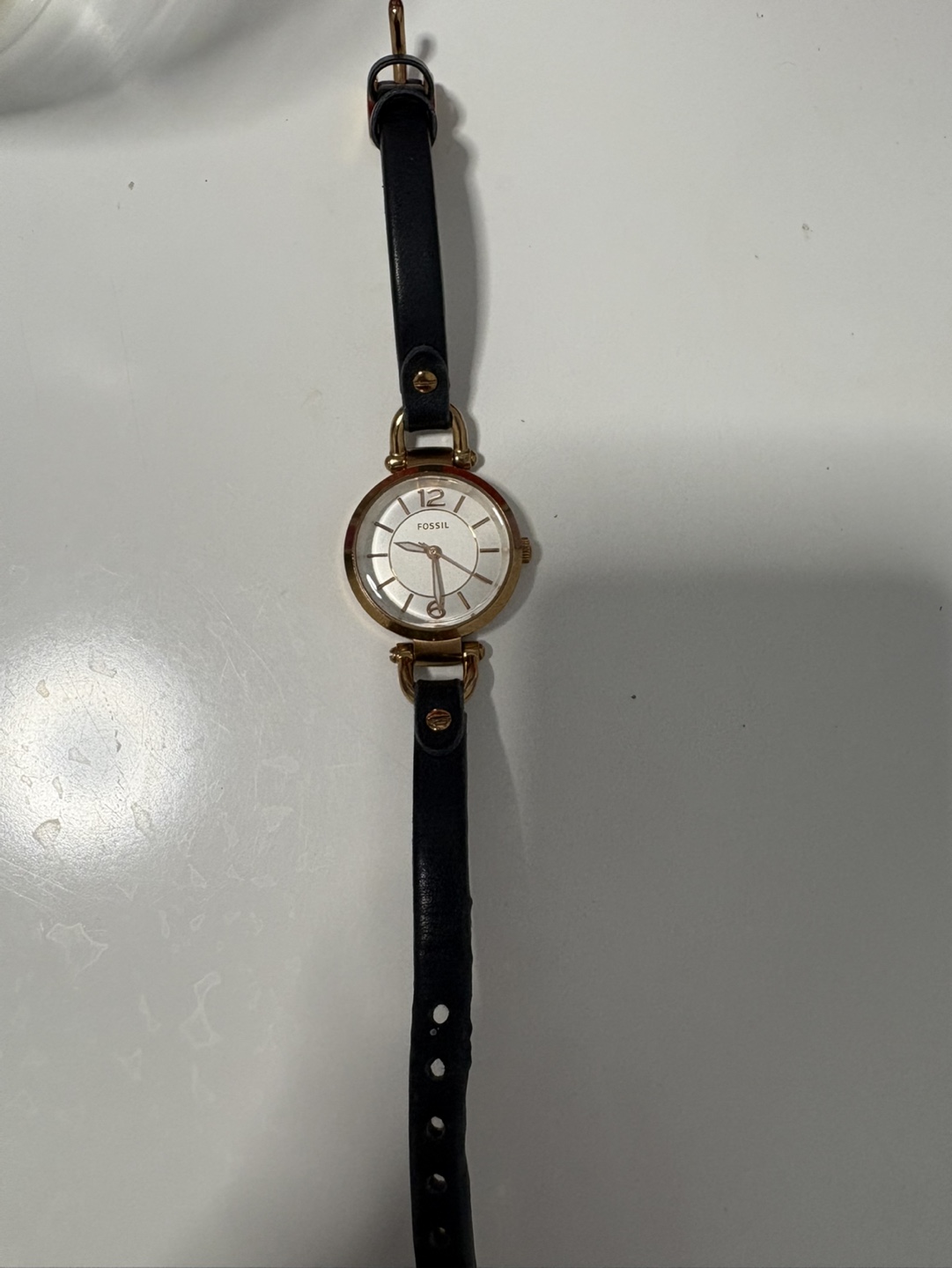 Fossil Women's Watch - Black Leather Band, Gold Tone - photo 2
