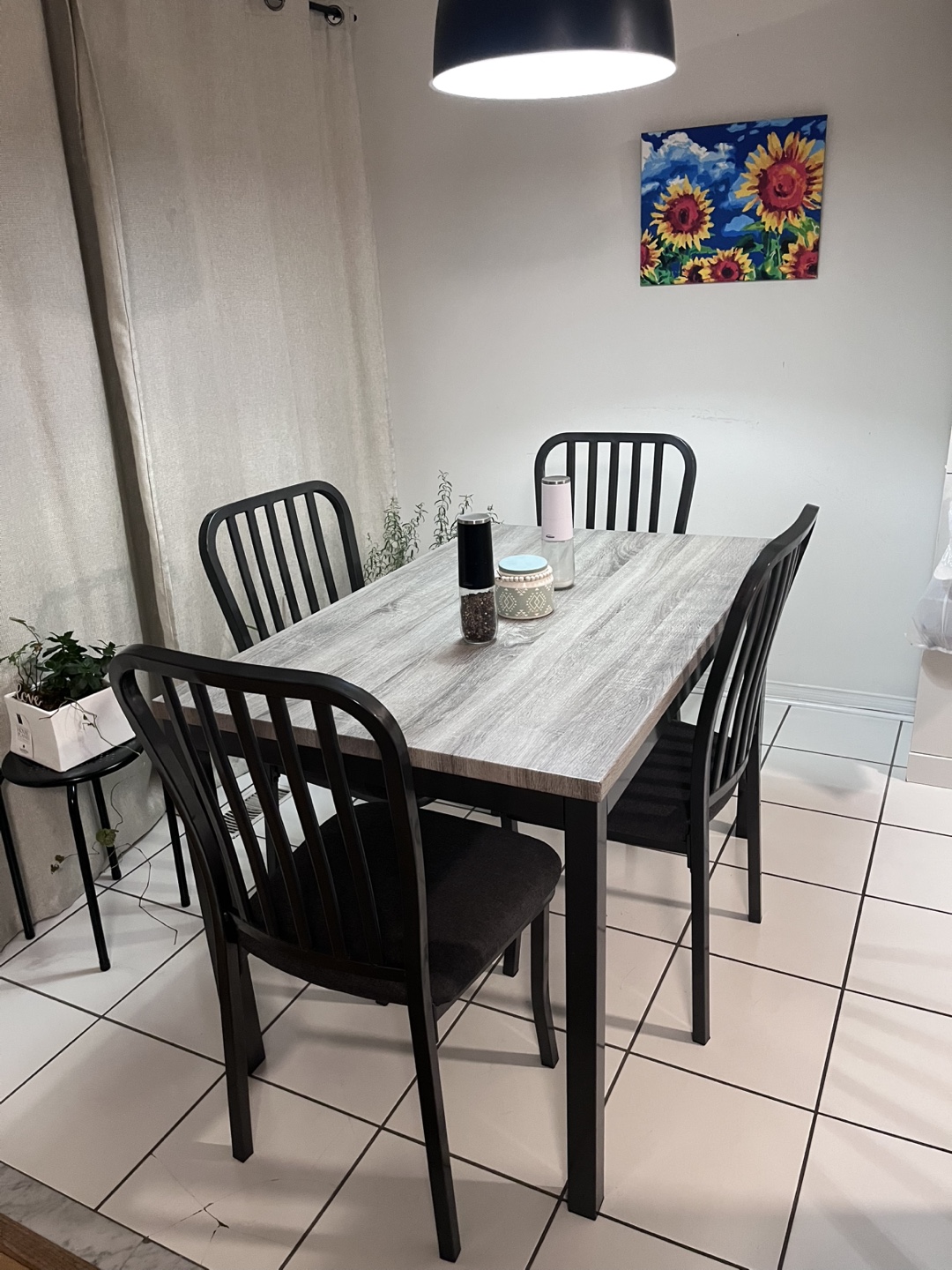 5-Piece Dining Set: Table and Four Chairs