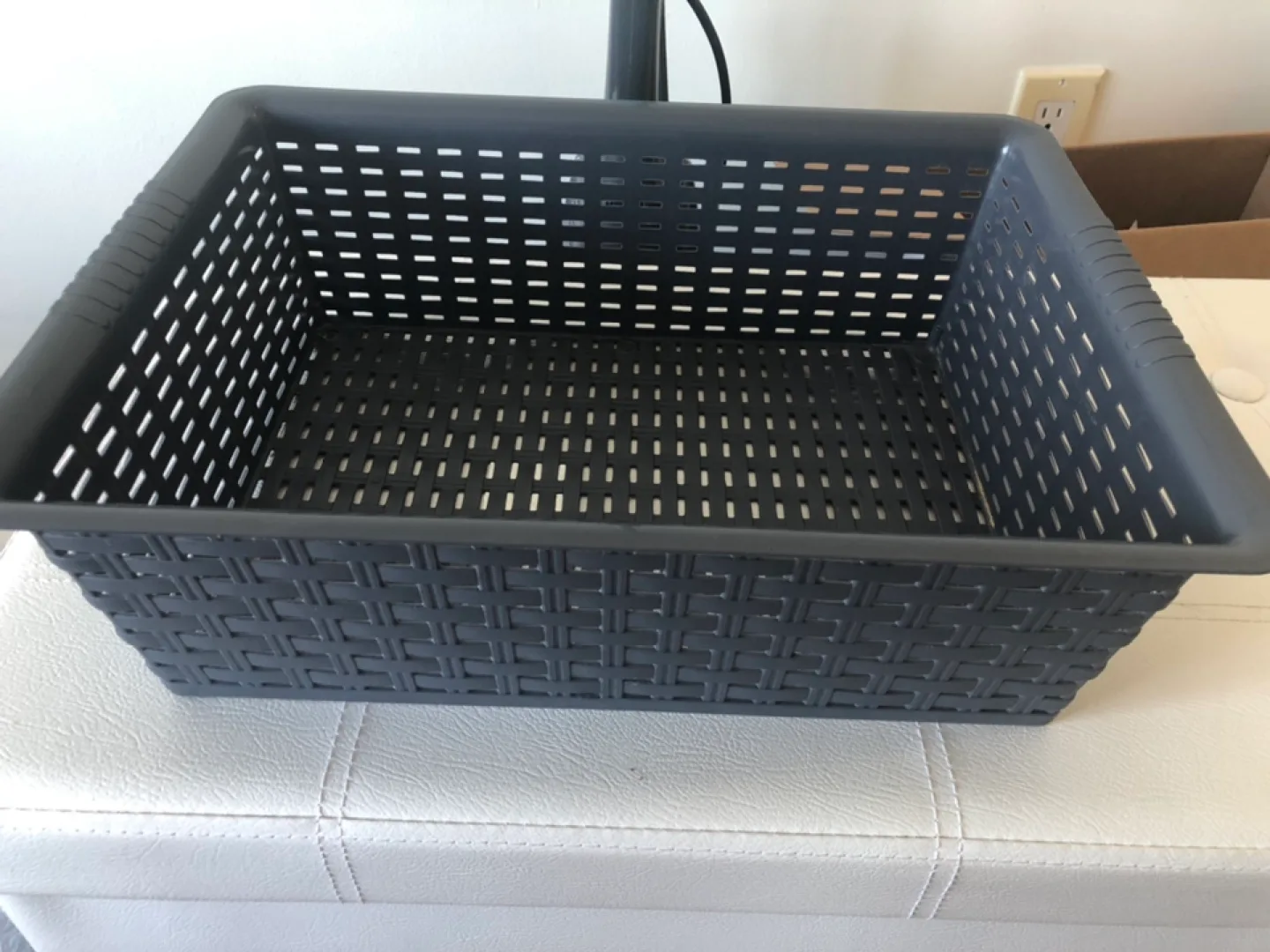 Dark Grey Plastic Storage Basket thumbnail