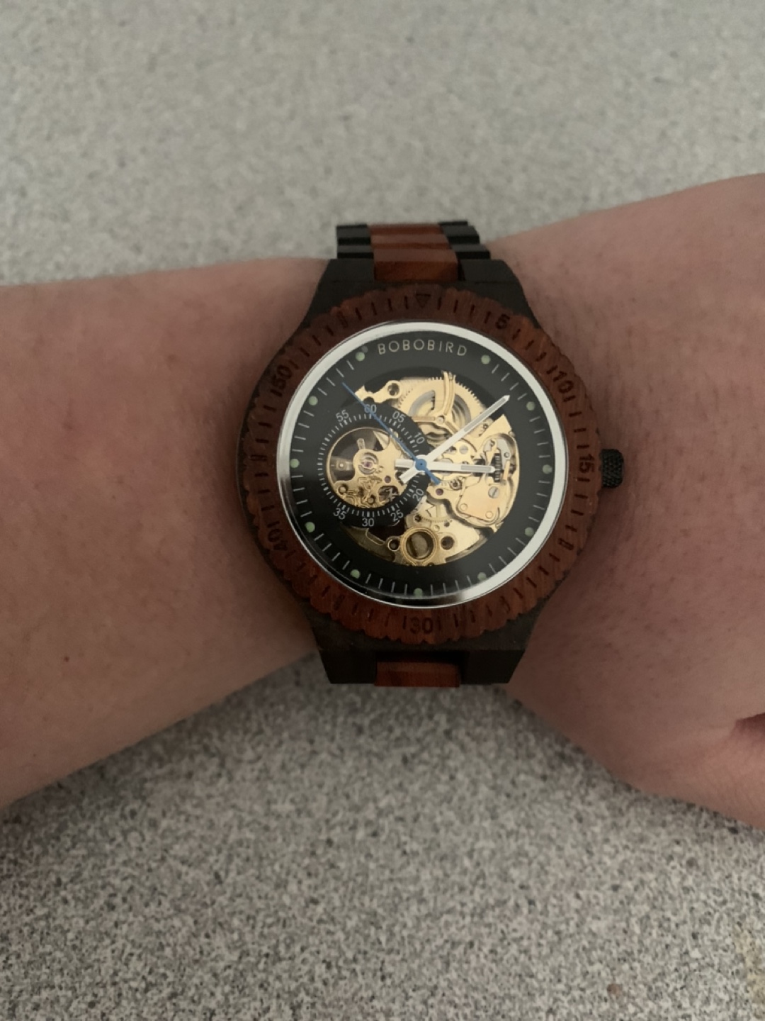 BOBO BIRD Wooden Automatic Watch with Box and Beads