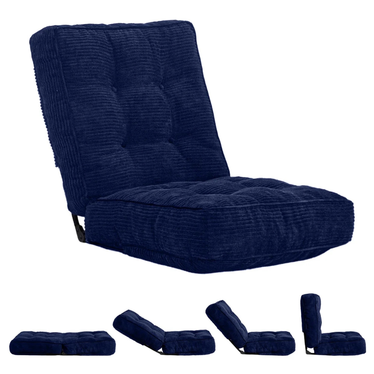 5-Position Adjustable Floor Chair - Navy Blue