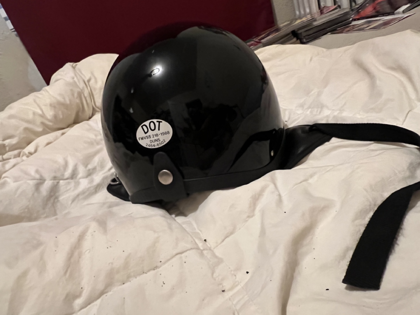 Vintage Black Motorcycle Helmet - photo 2
