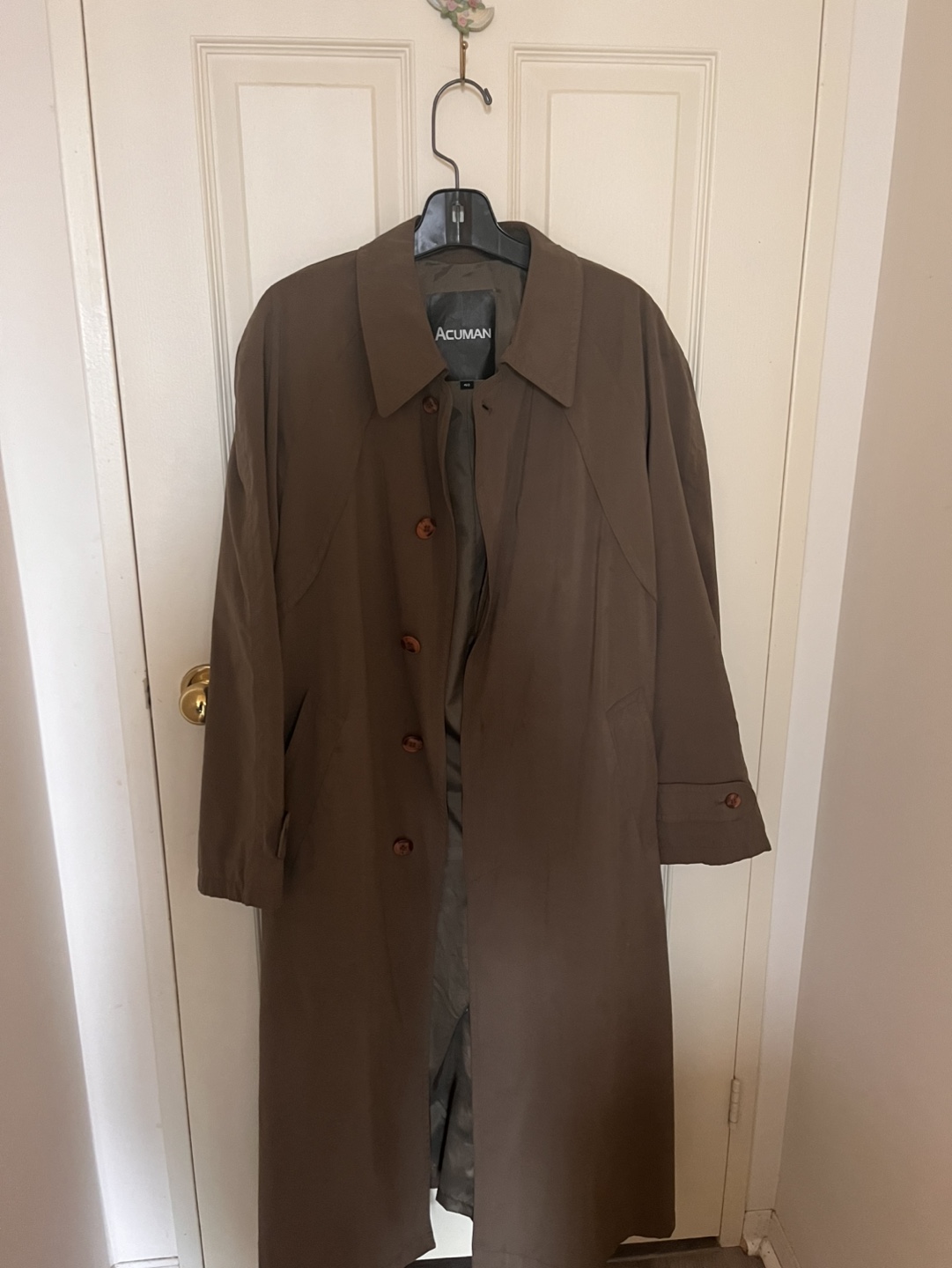 Acuman Long Brown Trench Coat