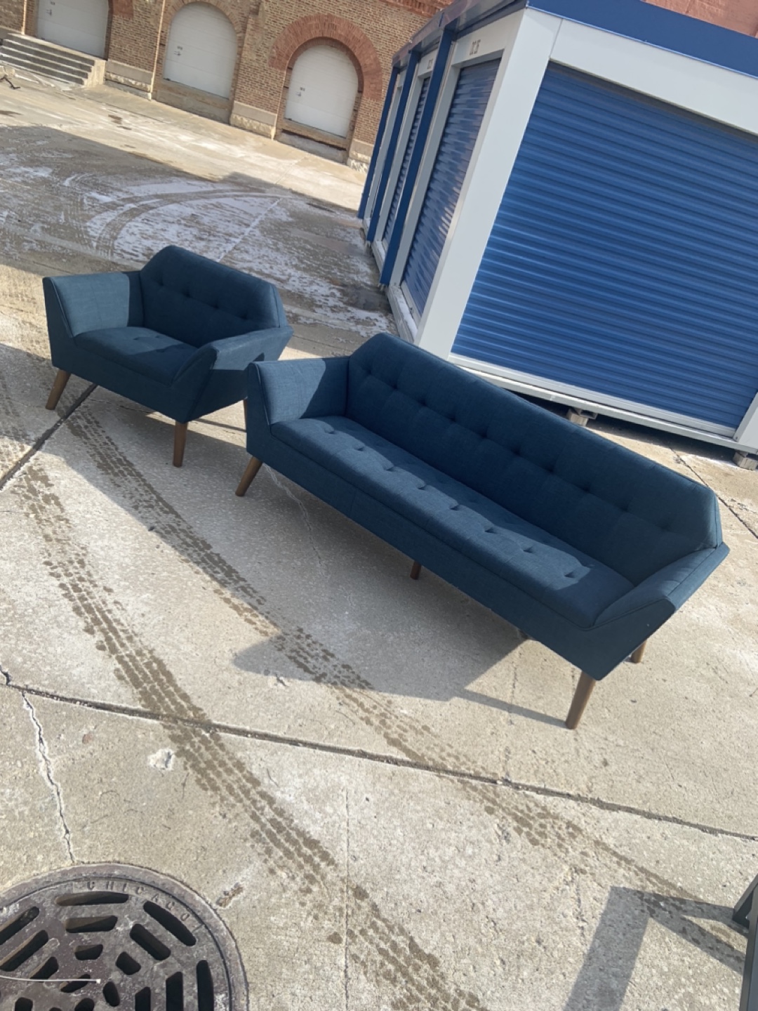 Mid Century Modern Sofa and Chair Set - photo 3