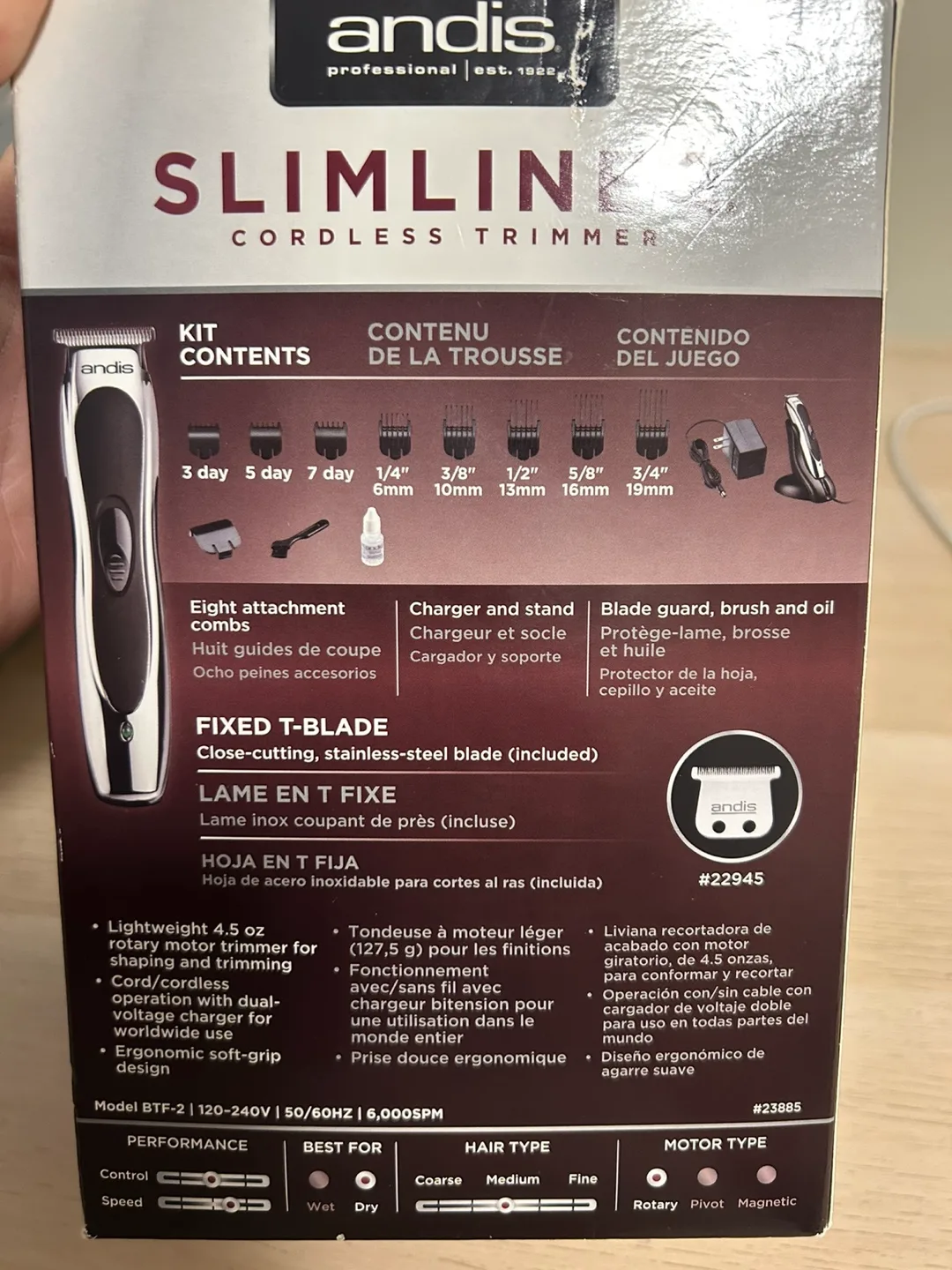 Andis Slimline 2 Cordless Trimmer Kit image indicator(3)