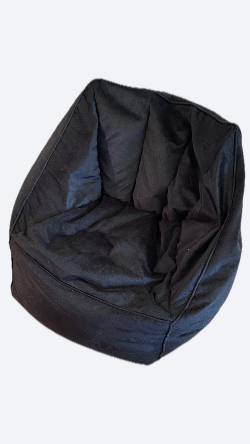 Black Velvet Beanbag Chair