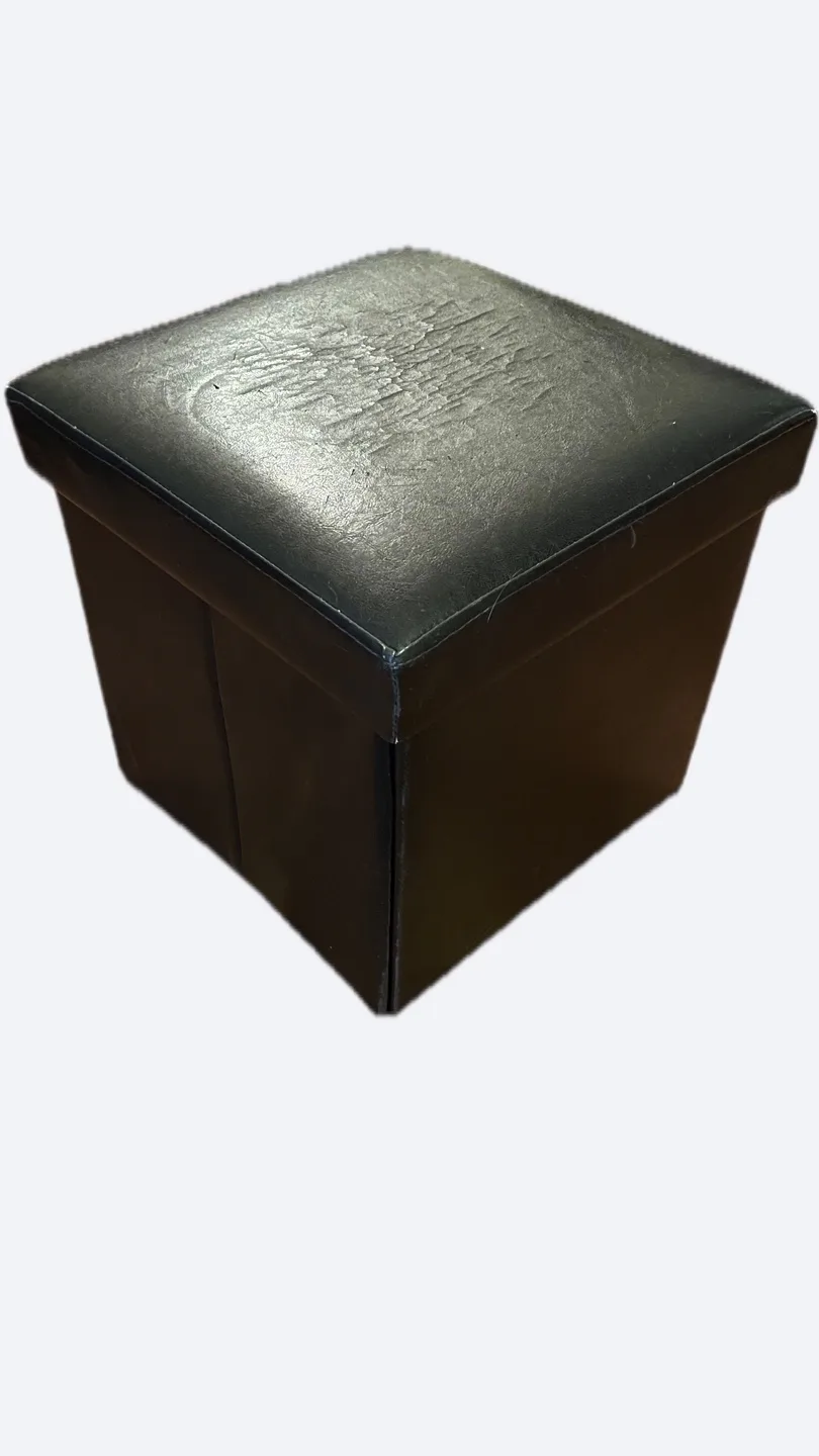 Black Faux Leather Storage